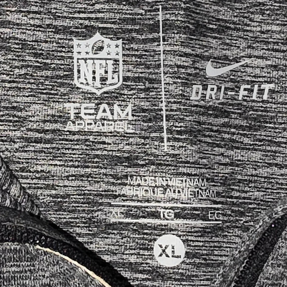 Nike NFL Super‎ Bowl 50 Grey Heather Dri-FIT Quarter Zip Pullover Mens XL